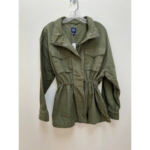 Gap Women's Jacket XL Green Utility Field Cinched Waist 100% Cotton Canvas NWT